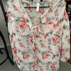 Floral ‘two faced’ brand blouse